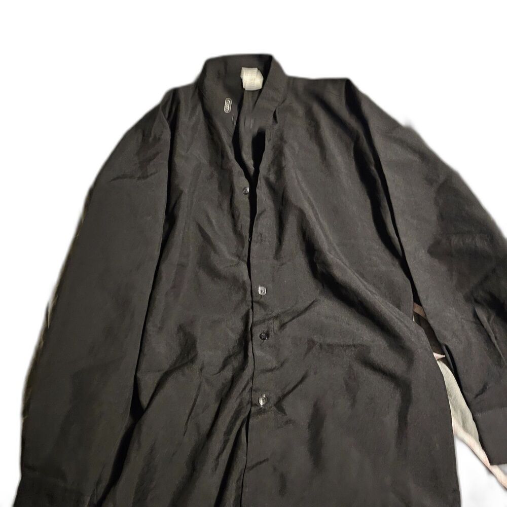 Blackwood Size M Men’s Polyester/ Rayon Black Button Up Long Sleeve Shirt Chef